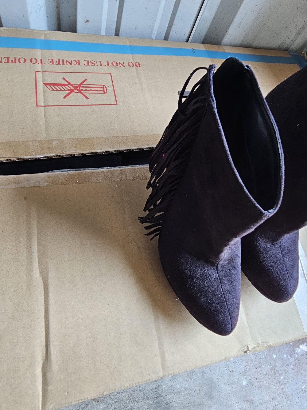 Women's Fringe Ankle Boots in Dark Brown